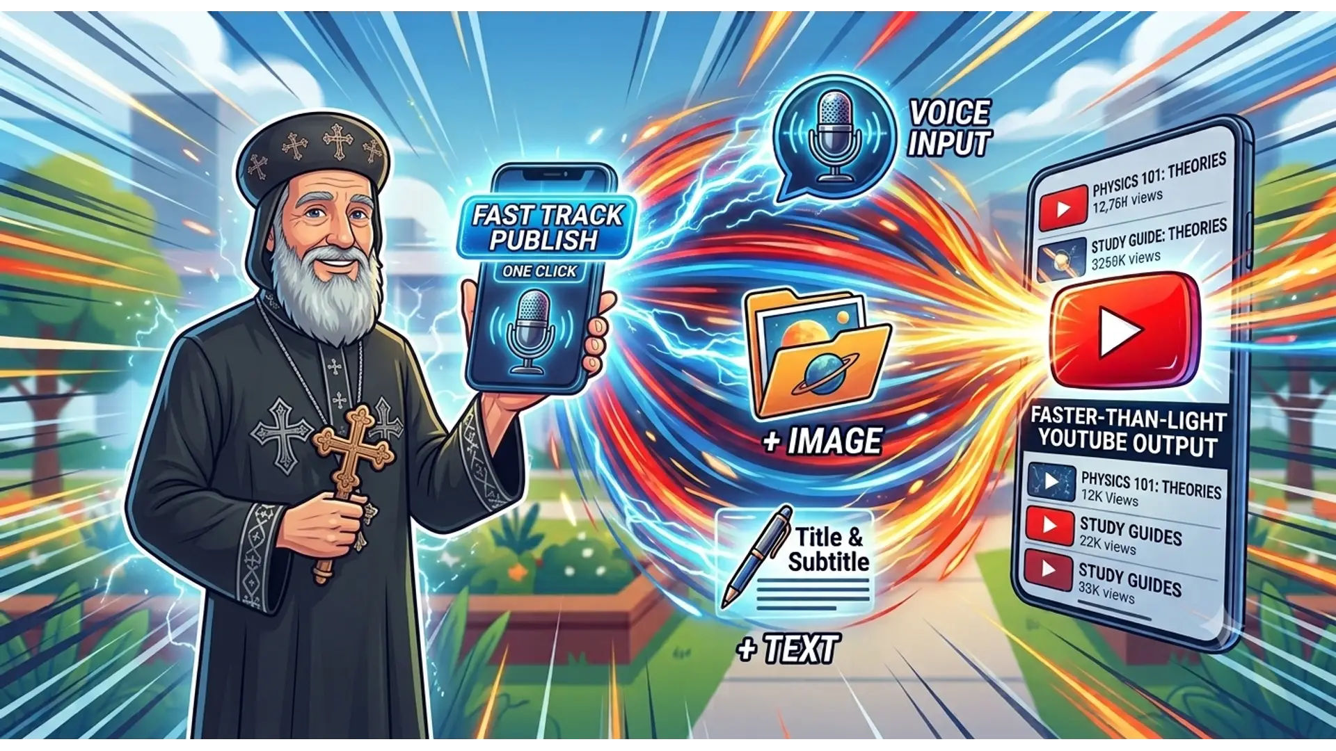 تحويل صوت المحاضرة إلى فيديو ونشره على يوتيوب